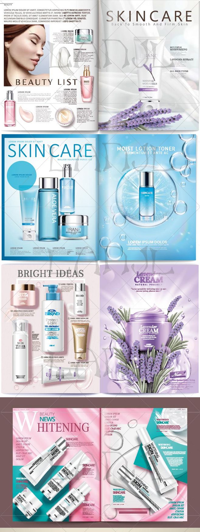 H-37高端化妆品护肤品画册排版设计模板 提升品牌视觉魅力